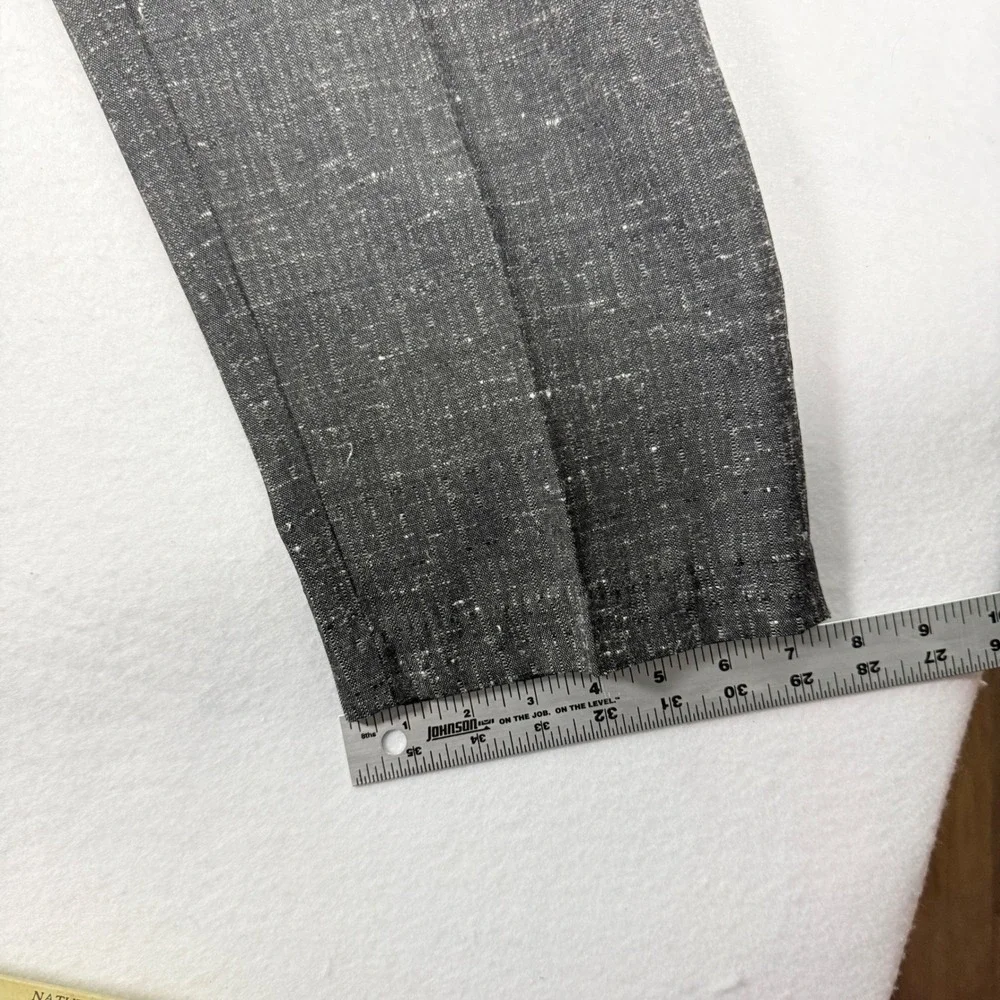 Vintage Cotler 36x34 Pleated High Waisted Trousers Charcoal Grey Slub Taper USA